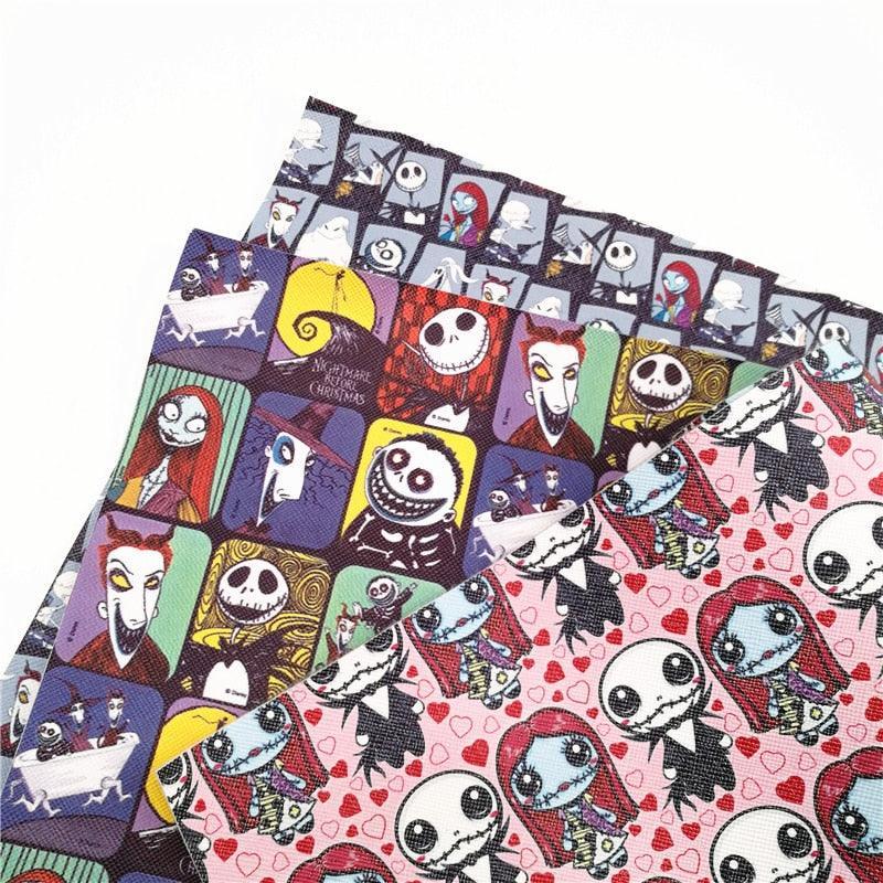 Lisslune | Cartoon-inspired Jack and Sally PVC Kunstleder sheet - A4 size