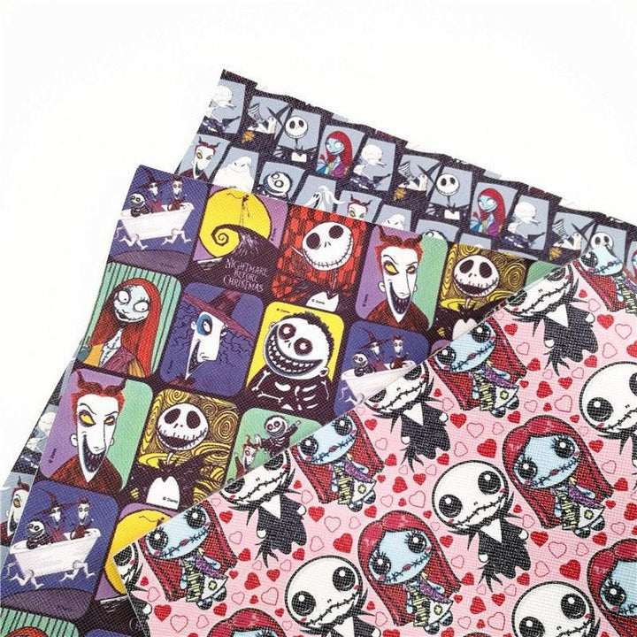 Lisslune | Cartoon-inspired Jack and Sally PVC Kunstleder sheet - A4 size
