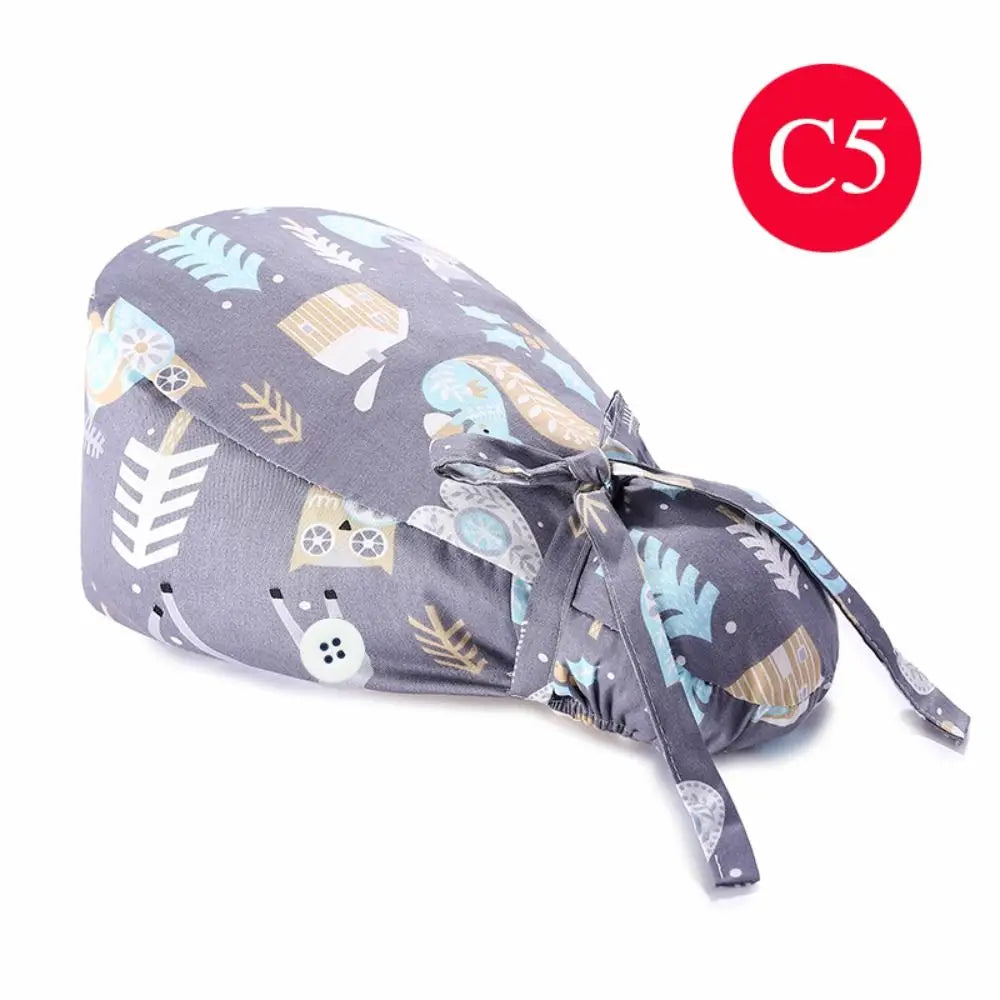 Lisslune | Adjustable surgical cap with ponytail holder and buttons
