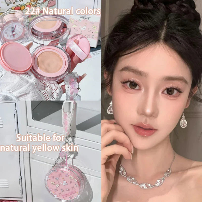 Rynx | Sweet Cat Air Cushion Compact Cream Hydrating High Coverage Foundation Oil Control Concealer BB Cream Korean Makeup Base Cosmetics