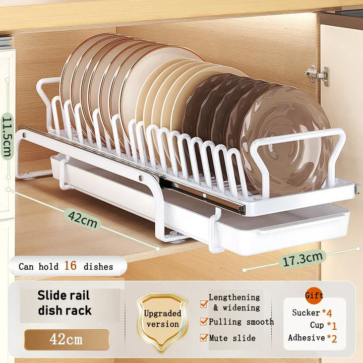 Lisslune | Kitchen Cabinet Sliding Storage Dish Rack