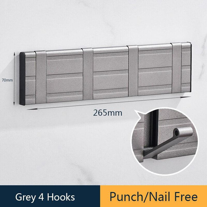 Lisslune | Stylish Gray Aluminum Wall Hooks for Modern Home Organization