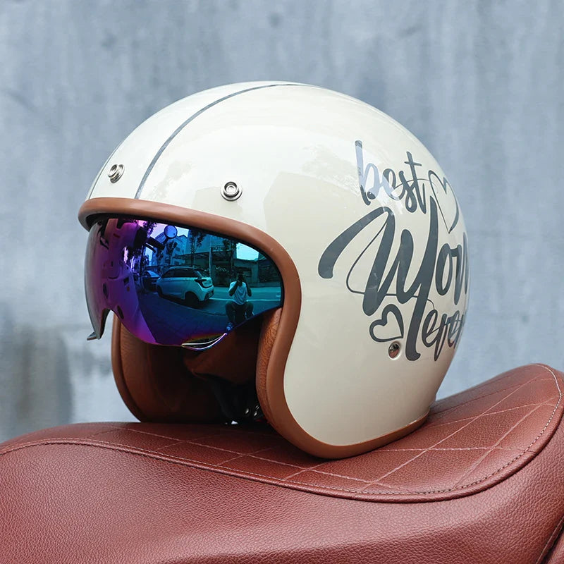 Lisslune | Retro Motorcycle Helmet 3/4 Open Face – Valor