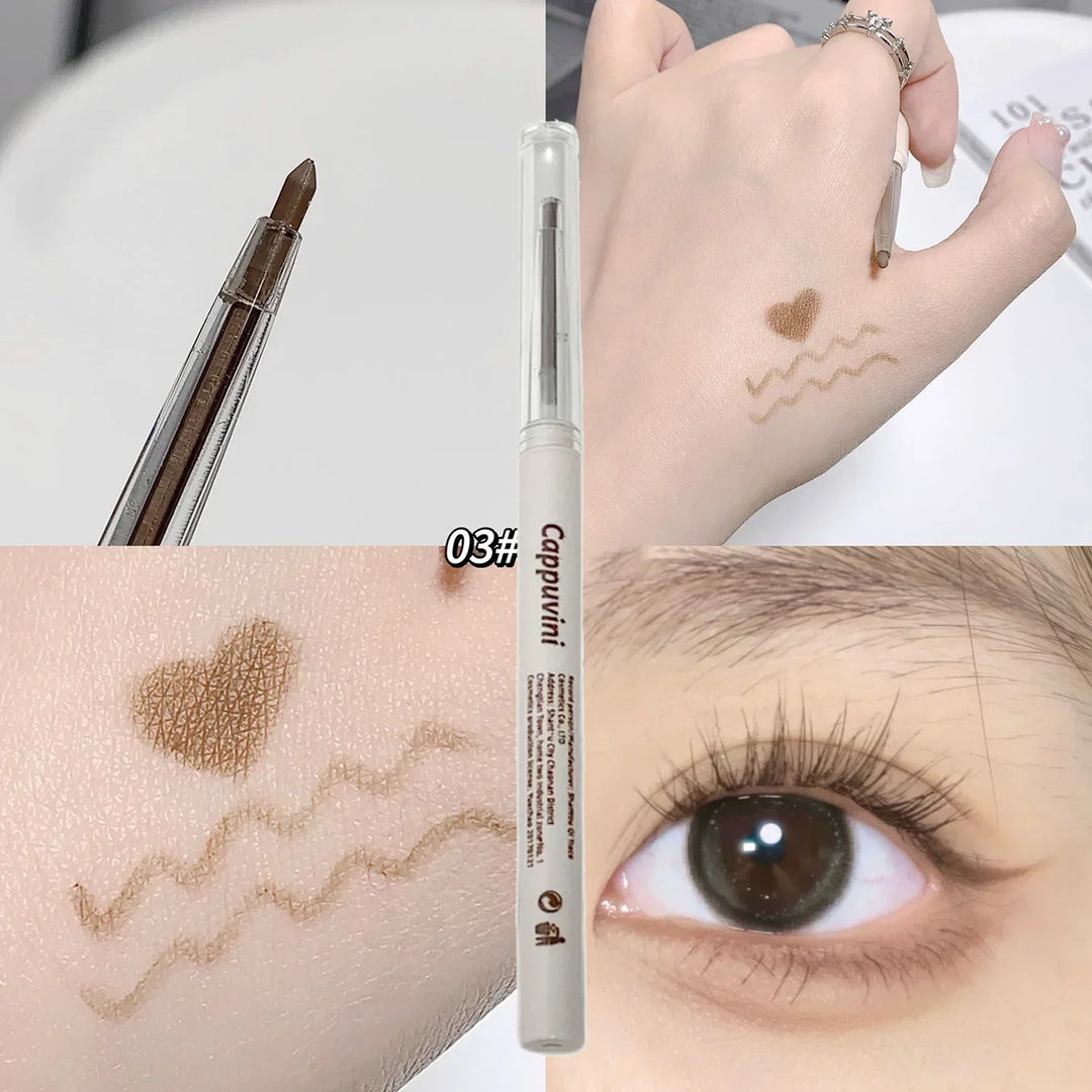 Rynx | Matte Lying Silk Moth Eyeliner Gel Pencil Waterproof Non-Blooming Quick-Drying Eyeliner Pencil Tea Brown Eyeshadow Pencil Makeup