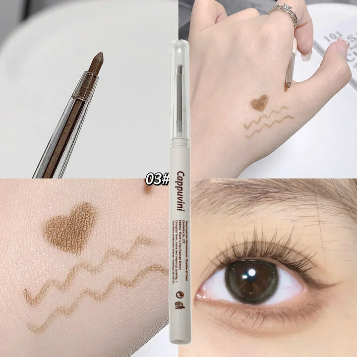 Rynx | Matte Lying Silk Moth Eyeliner Gel Pencil Waterproof Non-Blooming Quick-Drying Eyeliner Pencil Tea Brown Eyeshadow Pencil Makeup