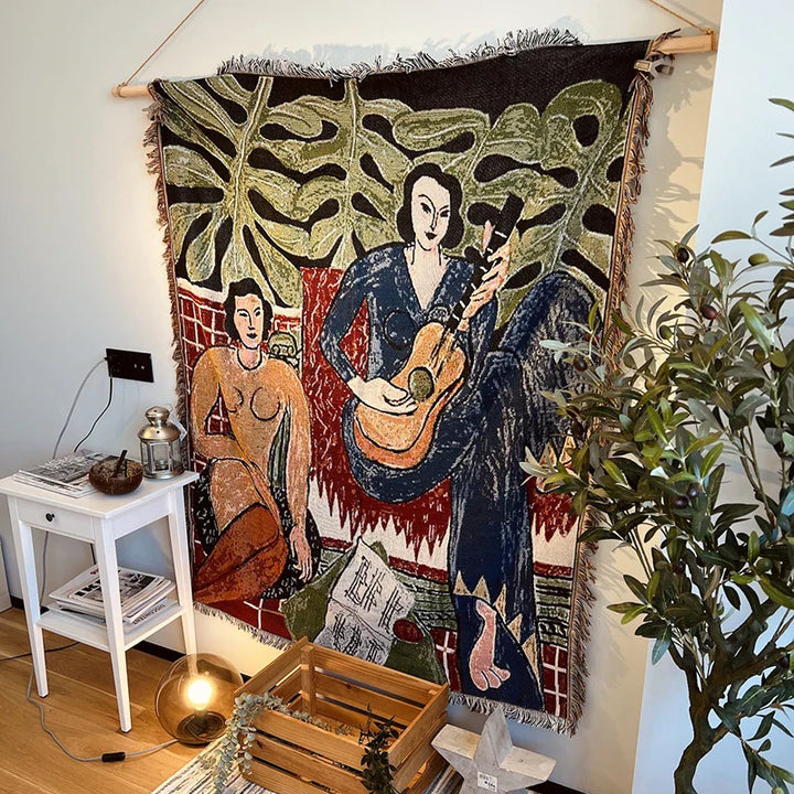 Lisslune | Flower pattern wall tapestry blanket