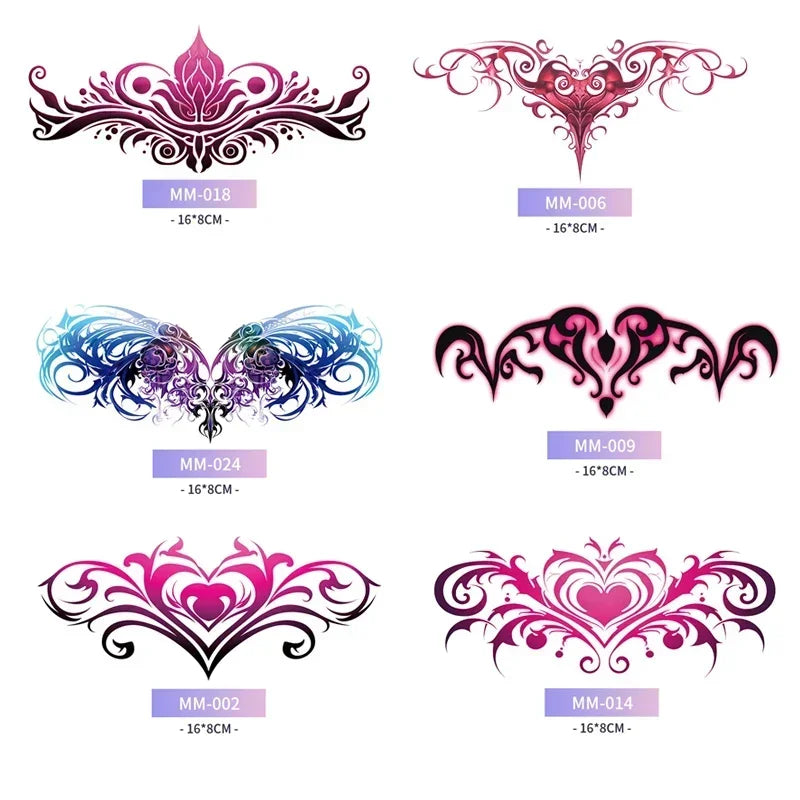 Rynx | 6-Piece Waterproof Tattoo Sticker Set Long-lasting Artificial Tattoo Girls 3D Artificial Sex Womb Tattoo for Women Temporary Abdomen섹스타투스티커 Product