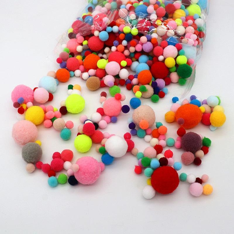 Lisslune | Colorful Spandex Pompom Craft Kit for Creative Projects
