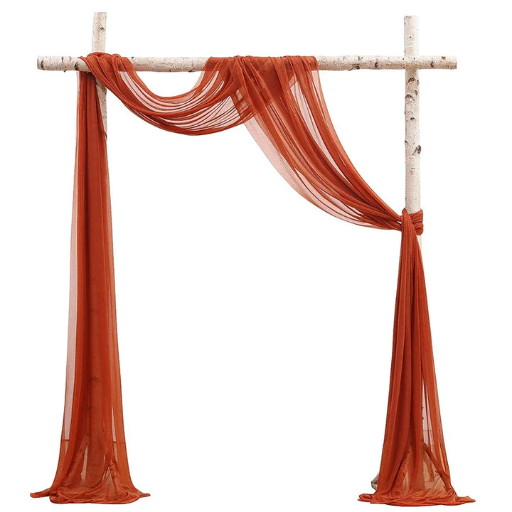 Lisslune | 6-10M Hochzeitsbogen Drapierung Stoff für Zeremonie Empfang Dekorationen Chiffon durchsichtiger Stoff Vorhänge für Party Bühne Hochzeitsdusche