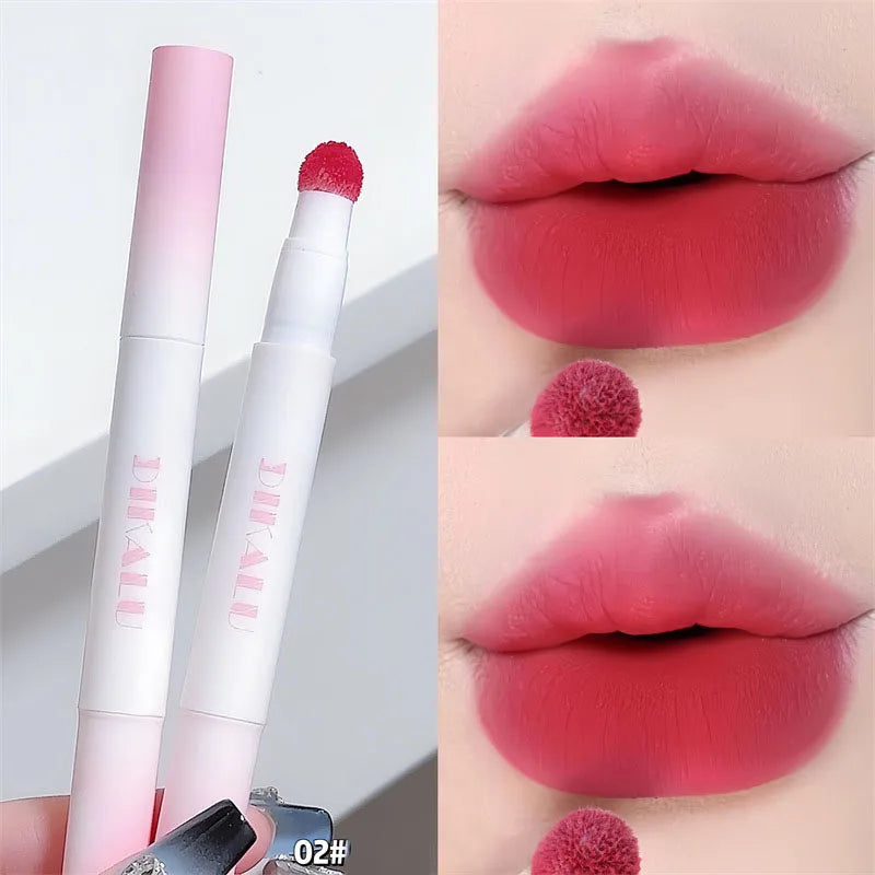Rynx | Matte Lip Mud Air Cushion Lips Cream Brick Red Lip Lacquer Powder Lipstick Pen Non-Stick Cup Women's Lip Color Korean Makeup