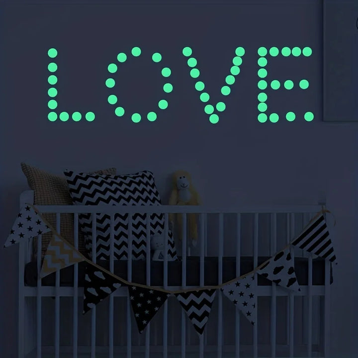 Rynx Glow-in-the-Dark Wall Stickers Self-Adhesive Dots Glow-in-the-Dark Ceiling Stickers for Kids' Room Halloween Home Decor
