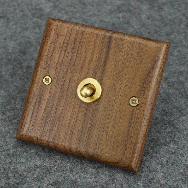 Lisslune | Stylish Black Walnut Electric Panel with USB Ports, Adjustable LED Ambient Lighting and Modern Pull Knob Features