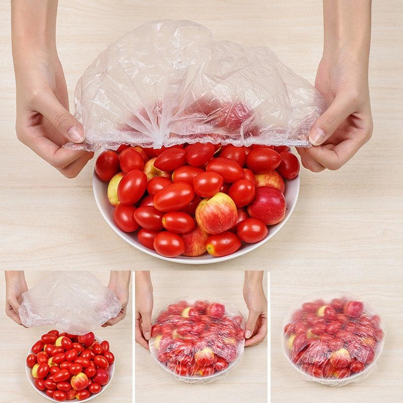 Lisslune | Ultimate 100-Pack Elastic Food Covers for Maximum Freshness Protection