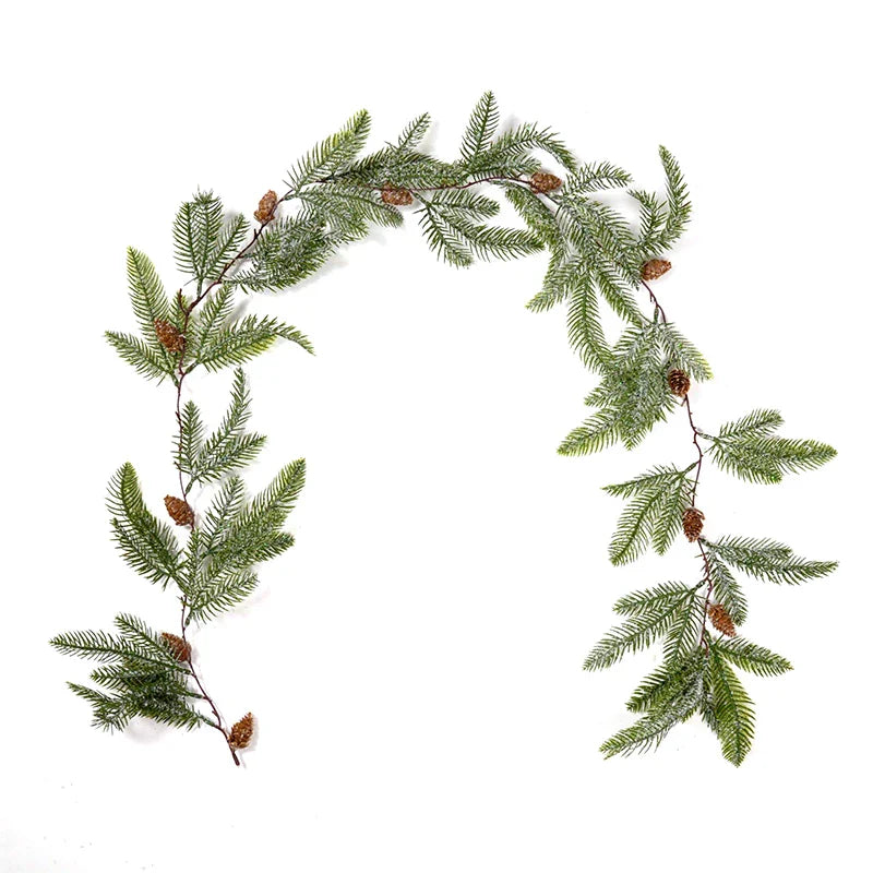 Rynx 150cm Christmas Wreath Rattan Artificial Vine Hanging Floral Garland Christmas Decorations for Home Christmas Fireplace Door Decor