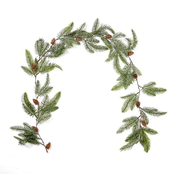 Rynx 150cm Christmas Wreath Rattan Artificial Vine Hanging Floral Garland Christmas Decorations for Home Christmas Fireplace Door Decor