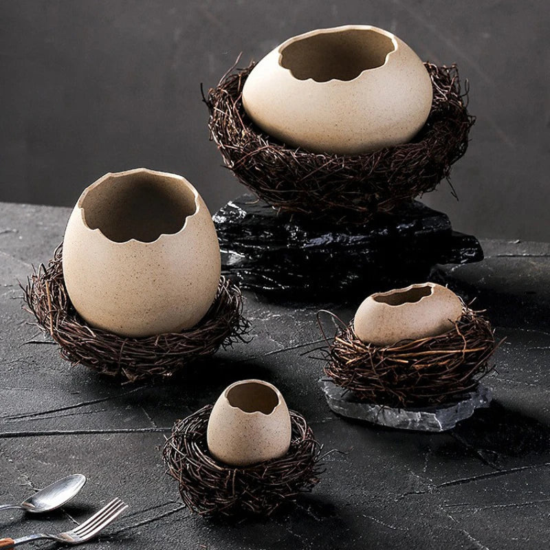 Lisslune | Creative Ceramic Bird Nest Eggshell Bowl