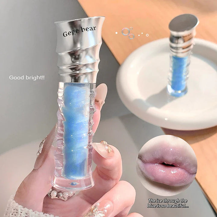 Lisslune | Wässriger, kristallklarer Jelly Lip Gloss Befeuchtet die Lippen Schimmert mit feinen Perlen Befeuchtender flüssiger Lippenstift Bringt die Lippenfarbe zum Strahlen