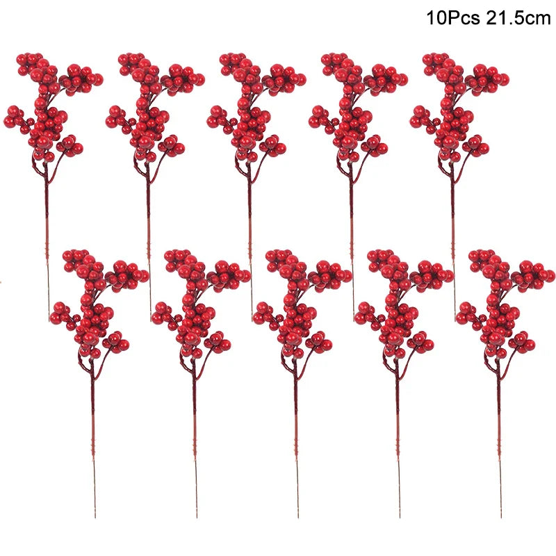 Rynx 1Pack Christmas Pine Needles Branches Artificial Plant Christmas Tree Ornaments Decorations for Home DIY Wreath Gift Box Wedding Flowers