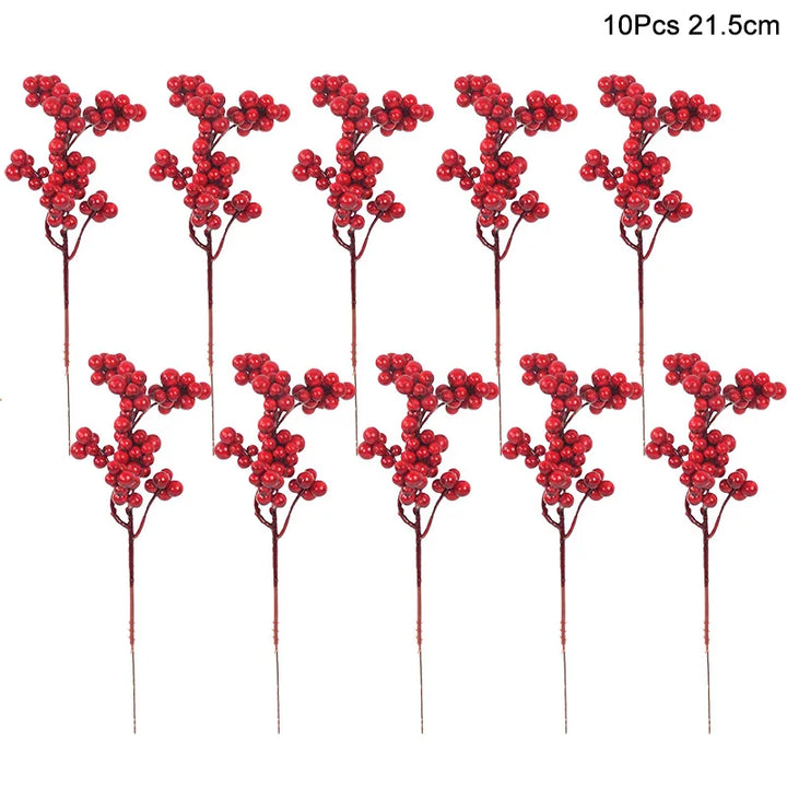 Rynx 1Pack Christmas Pine Needles Branches Artificial Plant Christmas Tree Ornaments Decorations for Home DIY Wreath Gift Box Wedding Flowers