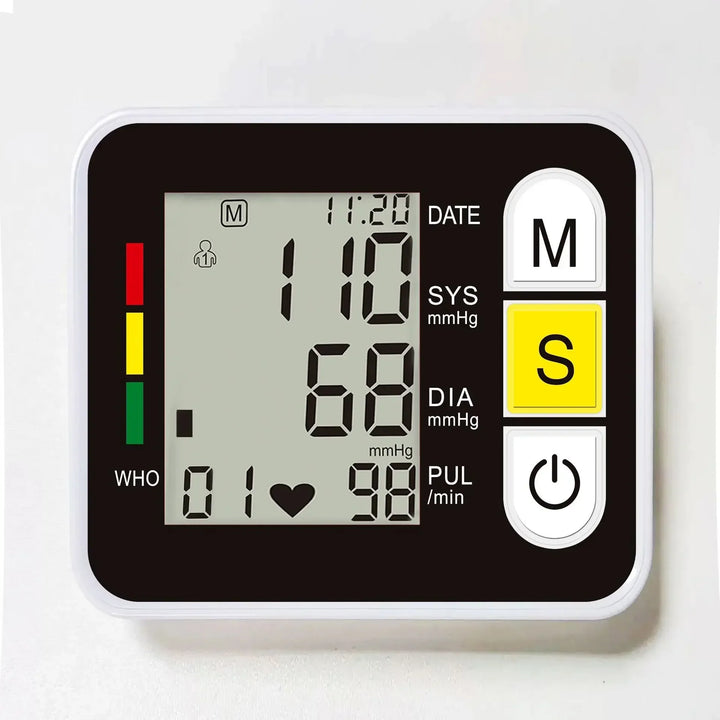 Lisslune | PulseTrack Digital Wrist Blood Pressure Monitor with LCD Display