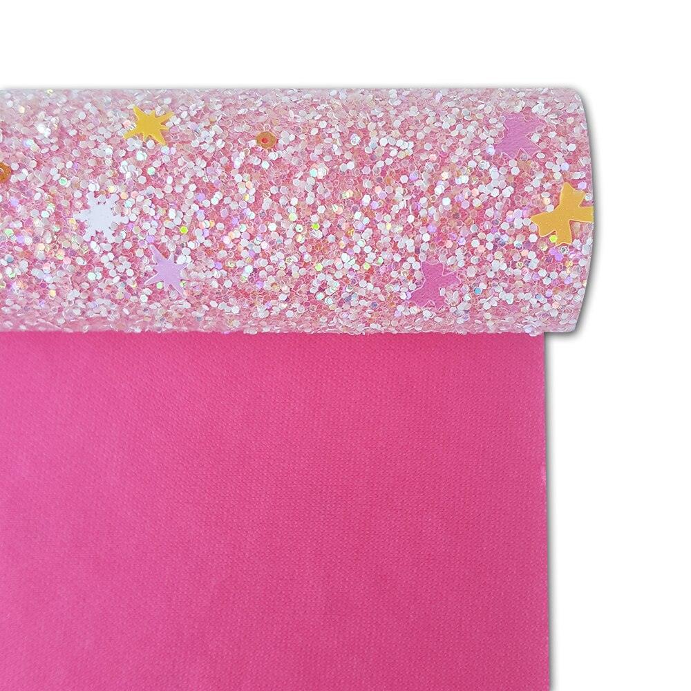 Lisslune | Glamorous Pink Shiny Glitter Fabric Roll for Impressive Handbags and Accessories