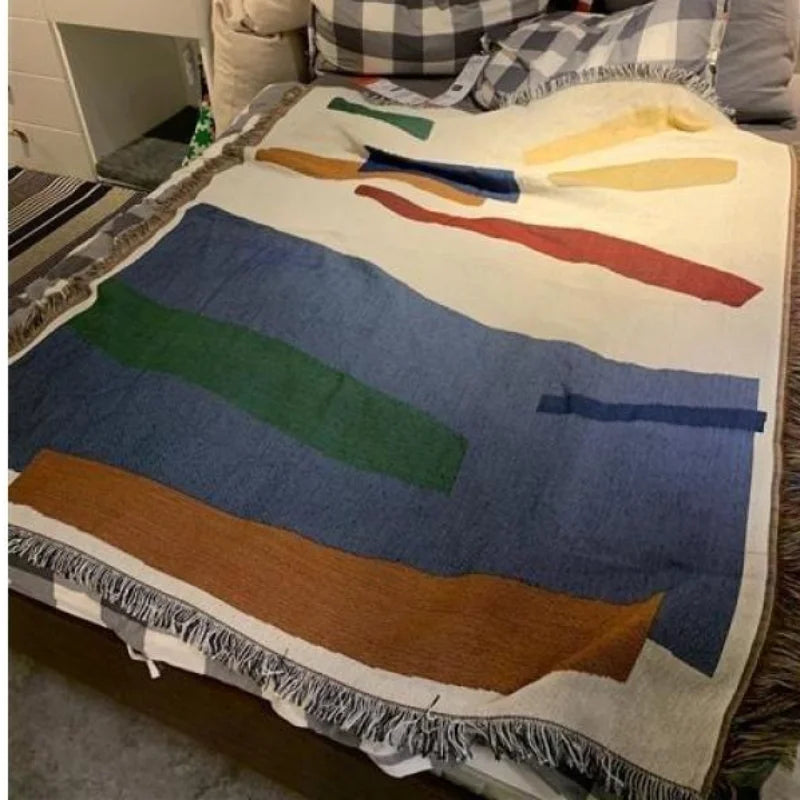 Rynx | Textile City Ins Musical Note Blanket Home Decor Wall Tapestry Abstract Nordic Minimalist Geometric Creative Blanket 130*160