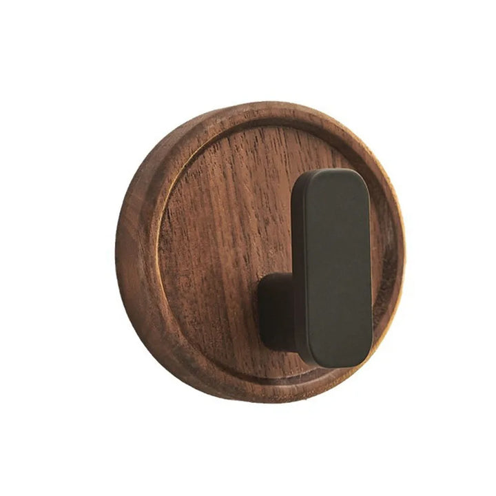 Rynx Self-adhesive Solid Wood Hook Walnut Key Decorative Towel Holder Hook Door Hanger Wall Coat Rack Kitchen Bathroom Organizer