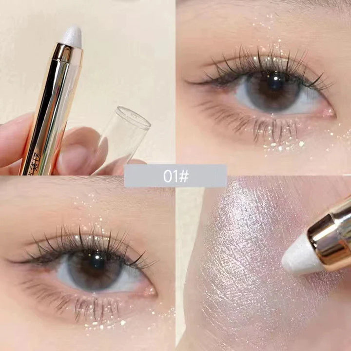 Rynx |1PC Glitter Highlighter Eyeshadow Pencil Waterproof Glitter Matte Nude Eyeshadow Pink Silk Moth Champagne Gold Eyeliner Pencil