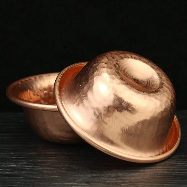 Lisslune | Nepalese pure copper water preparation bowl handmade hammer pattern holy water bowl for Buddha Buddhism accessories