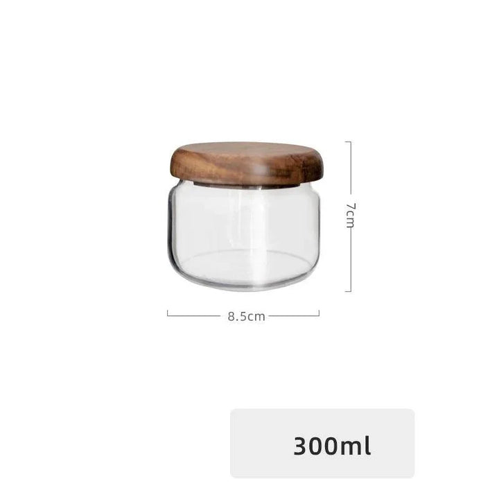 Lisslune | Airtight Glass Spice Jars with Acacia Wood Lid