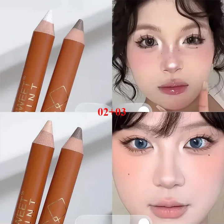 Rynx | Double Head Face Contour Pencil Matt White Highlighting Contour Pencil Brightening Skin Tone Concealer Pencil Face Bronzer Makeup