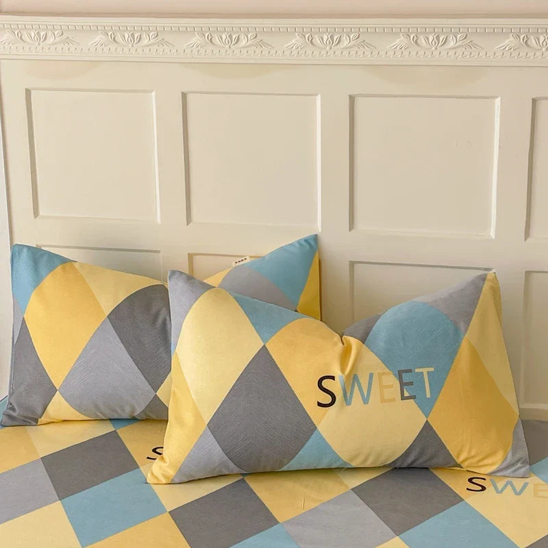 Rynx | 100% Cotton Thickened Pillowcase 48cm*74cm 2 Pieces Beauty Floral Print Pillowcase for Bedroom