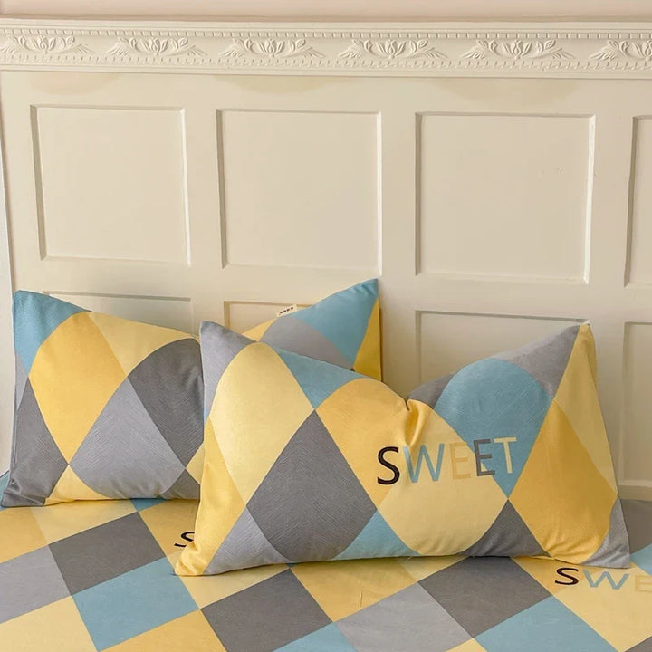 Rynx | 100% Cotton Thickened Pillowcase 48cm*74cm 2 Pieces Beauty Floral Print Pillowcase for Bedroom