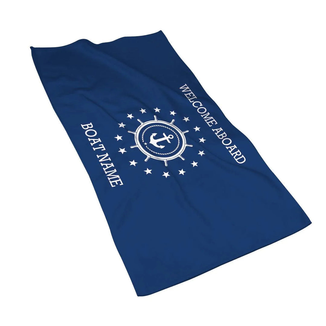 Lisslune | Stylish Adjustable Dark Blue Nautical Microfiber Towel Set - Luxury Redefined for Every Occasion