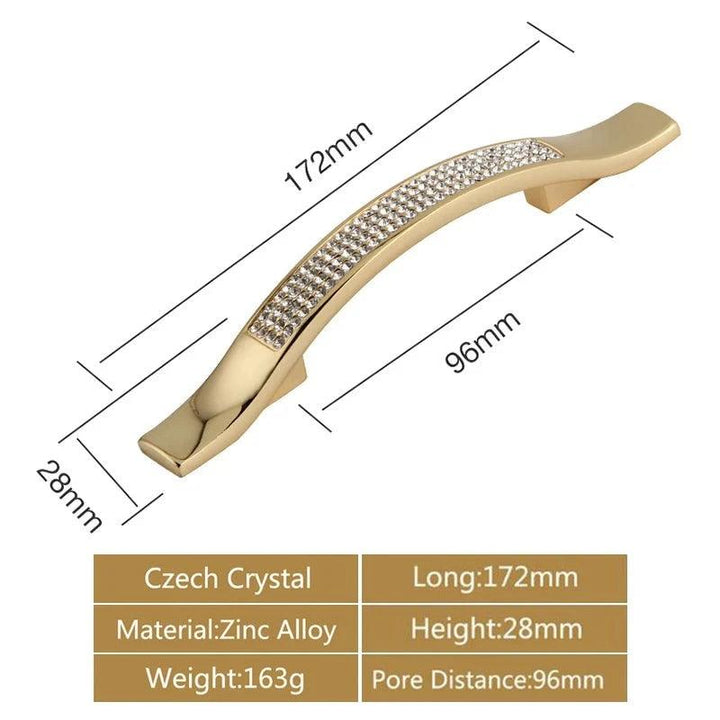 Lisslune | Luxurious Gold and Crystal Cabinet Handles - Exquisite Design and Lasting Quality