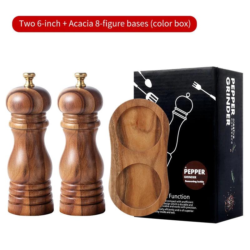 Lisslune | Elegant Acacia Wood Spice Mills - Enhance the Aesthetics of Your Kitchen