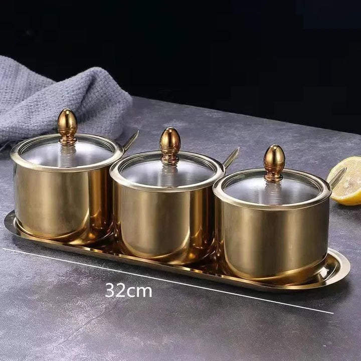 Lisslune | Elegant stainless steel spice set with wasabi bowl - Ideal for hotpot, dips and more