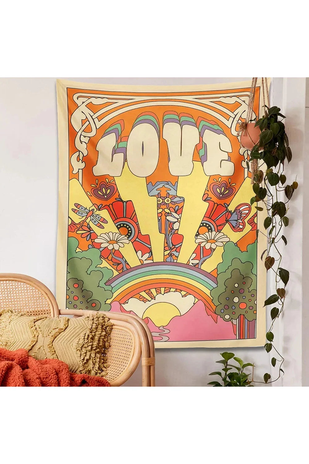 Lisslune | Love Retro Wall Tapestry