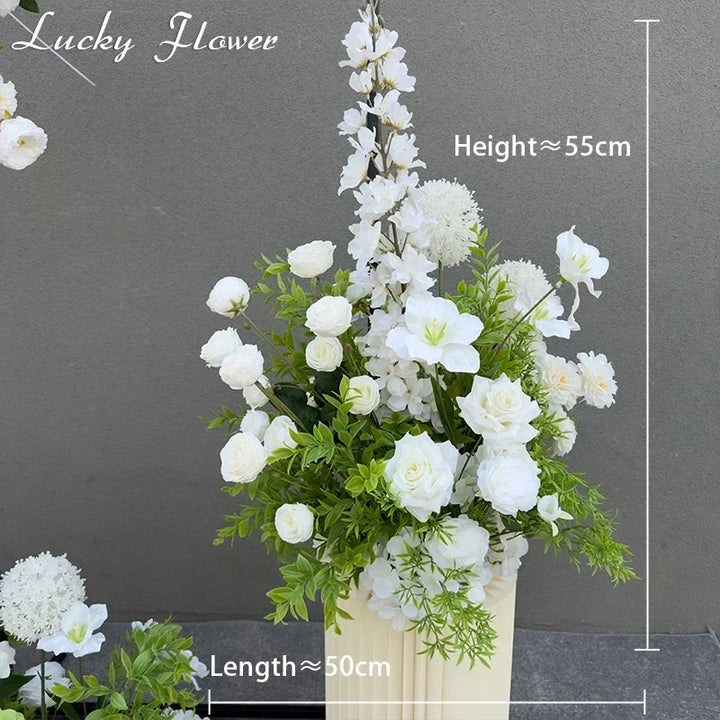 Rynx | Artificial Flowers Wedding Decoration Hanging Flower Row Background Arch Decor Aisle Flower Ball Floral Backdrop Arrangement