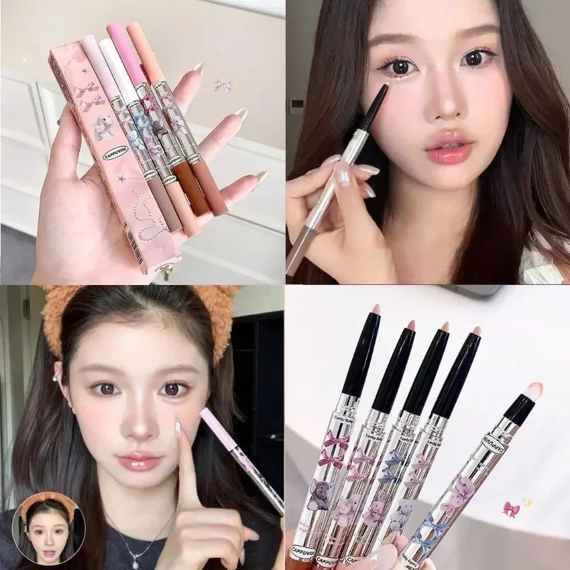 Rynx | Double head lying silk spinner pencil silk spinner highlighter crease pencil diamond glitter matte illuminating shadow eyeliner pencil Aegyo-sal