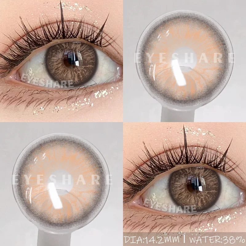 Rynx | 1Pair New Colored Contact Lenses for Eyes High-Quality Brown Lenses Green Contacts Fashion Cosmetic Gray Eye Contacts