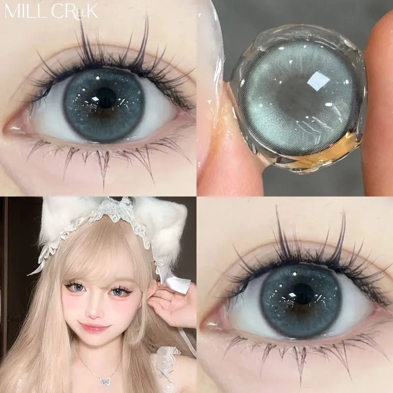 Rynx | 1 Pair Colored Contact Lenses for the Eyes Cosmetic High-Quality Blue Lenses Green Contact Style Cosmetic Eye Lenses