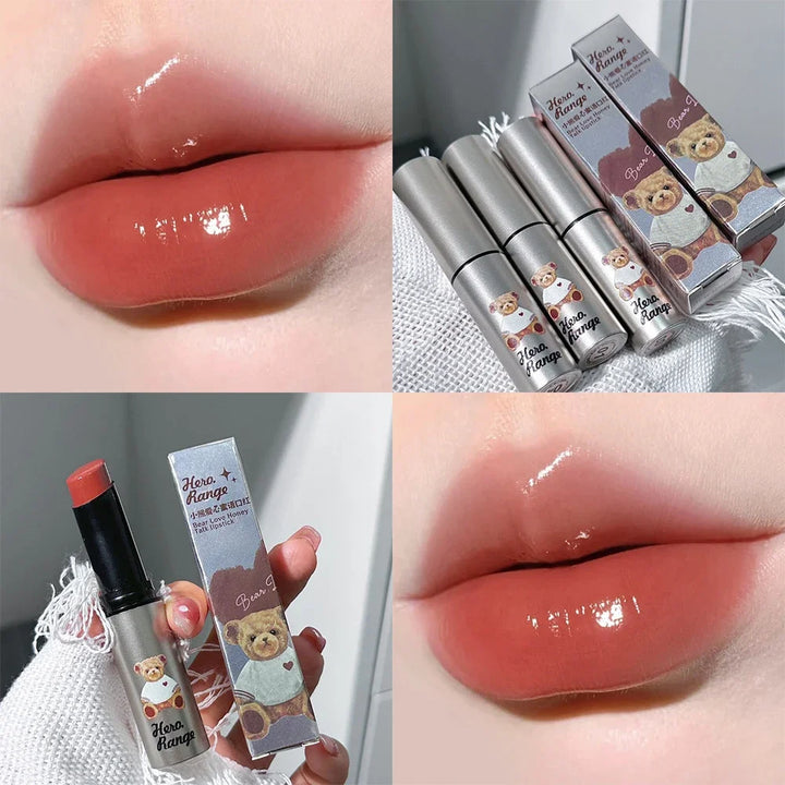 Rynx | Tinted Moisturizing Lipstick Waterproof Mirror Jelly Cherry Red Lip Lacquer Long-lasting Non-Sticky Cup Clear Solid Lip Gloss Cosmetics