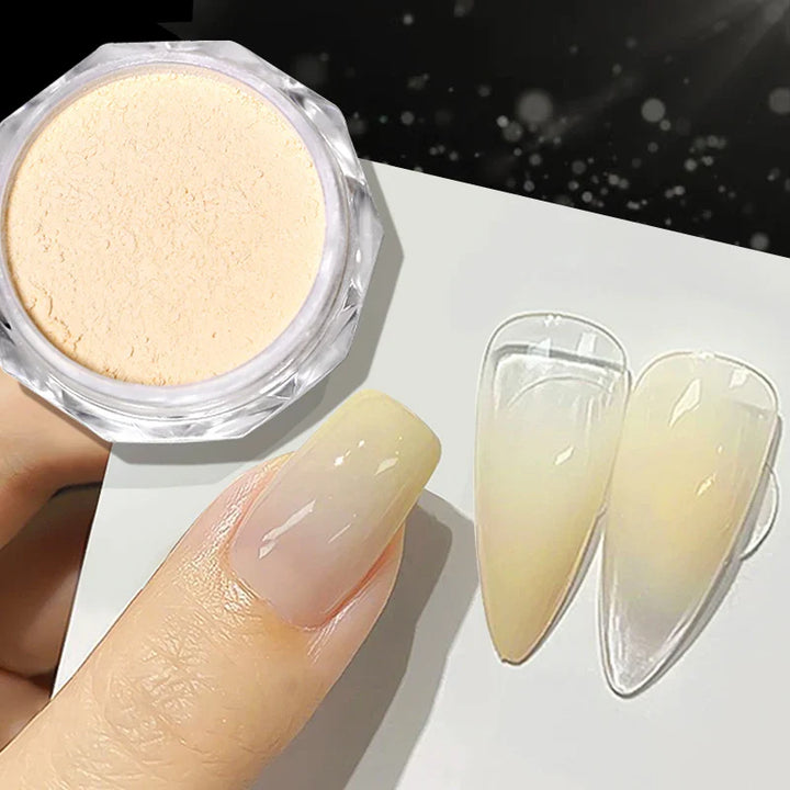 Rynx | Aurora Pearl White Nails Glitter Dust Chrome Gradient Rubbing on Powder Mirror Reflective Magnetic Pigment Nail Art Decorations
