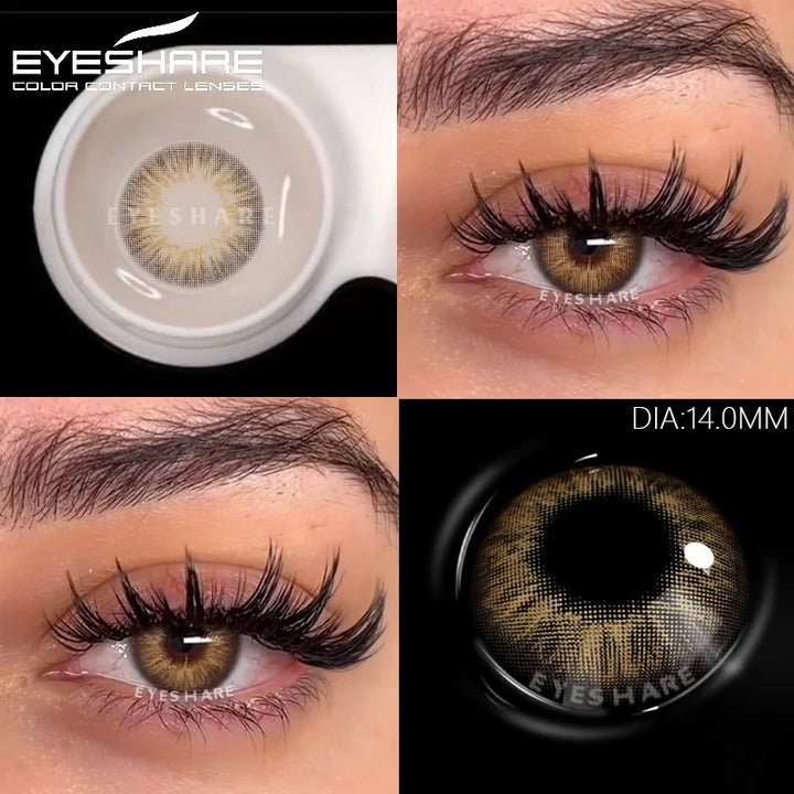Rynx | 1Pair Fashion Colored Contact Lenses New Gray Lenses Blue Eye Contacts Cosmetic Green Eyelenses Annual Colored Eyelens