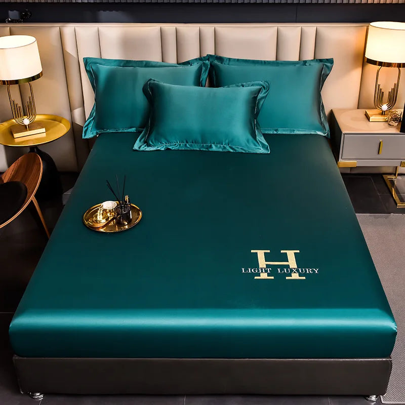 Lisslune | Solid Color Silk Bed Sheet