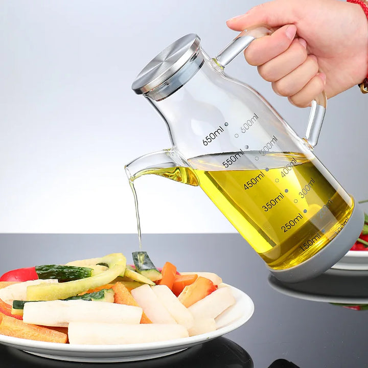 Lisslune | Pure Glass Measuring Scale Oil Dispenser  Bottle