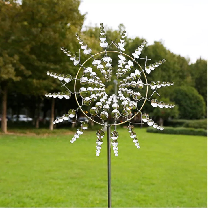 Lisslune | Unique Solar-Powered Kinetic Metal Windmill Spinner - Magical Wind Collectors for Patio, Garden, Lawn Outdoor Decoration