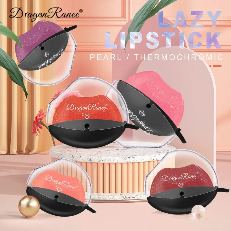 Rynx | Lazy Lipstick Pearl Light Temperature Color Changing Lip Shape Lipstick Velvet Moisturizing Lip Gloss Waterproof Non-Sticky Cup