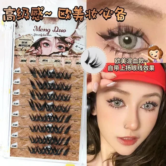 Rynx | Hybri Flying Fox False Eyelashes Single Cluster Hybrid Extension Segmented Natural Fox Eye Effect Single Eyelash Makeup Tool